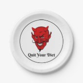 Stop met je dieet Duivel Satan Papieren Bordje (Voorkant)