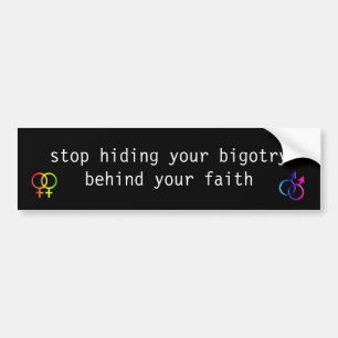 Stop met je fanatisme achter je geloof te verberge bumpersticker