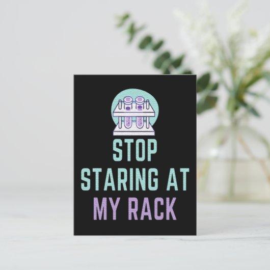 STOP MET JE OGEN TE STAAN OP MIJN REK - GRAPPIGE L BRIEFKAART (Staand voorkant)