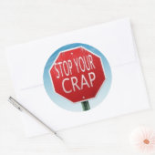 STOP MET JE ONZIN STOPTEKEN RONDE STICKER (Envelop)