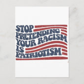 Stop met je racisme te doen is patriottisme aankondigingskaart (Voorkant)