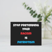 Stop met je racisme te doen is patriottisme briefkaart (Staand voorkant)