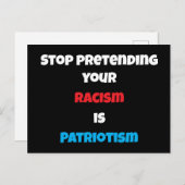 Stop met je racisme te doen is patriottisme briefkaart (Voorkant / Achterkant)