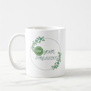 Stop met je stress, groene Inspirerend koffie mok