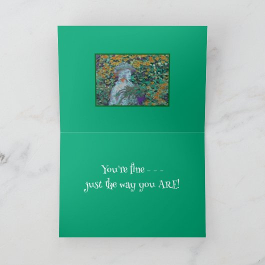 Stop met je te verstoppen / je bent in orde zoals  kaart (Binnen)