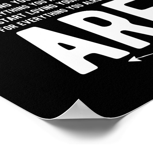 Stop met jezelf inspirerend wit te haten poster (Hoek)