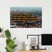 Stop met jezelf te haten poster (Thuiskantoor)
