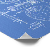 Stop met kijken naar 1889 Patent Art Blueprint Poster (Hoek)