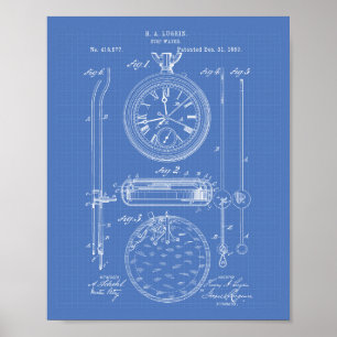 Stop met kijken naar 1889 Patent Art Blueprint Poster
