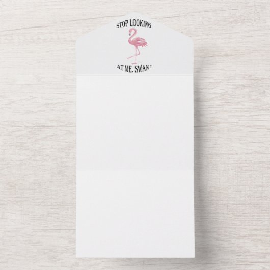 Stop met kijken naar me Swan All In One Uitnodiging (Binnen)