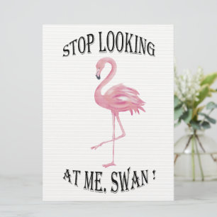 Stop met kijken naar me Swan Kaart