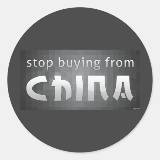 Stop met kopen uit China Ronde Sticker (Voorkant)