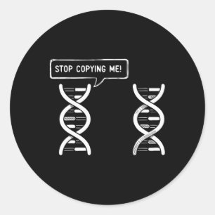 Stop met kopiëren Grappige wetenschap grap DNA-gra Ronde Sticker