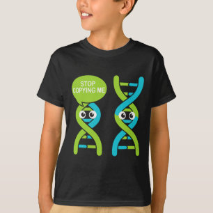 Stop met kopiëren Grappige wetenschap grap dna gra T-shirt