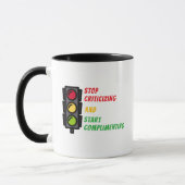 "Stop met Kritiek" mok (Links)