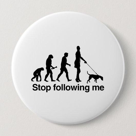 Stop met me volgen ronde button 4,0 cm (Voorkant)