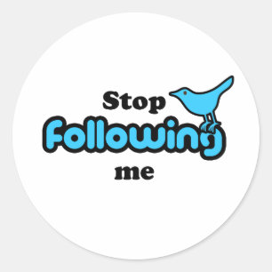 Stop met me volgen ronde sticker