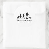 Stop met me volgen - ronde sticker (Tas)