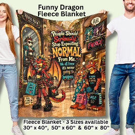 Stop Met Mij Normaal Te Verwachten Funny Dragon Fleece Deken