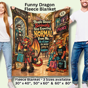 Stop Met Mij Normaal Te Verwachten Funny Dragon Fleece Deken