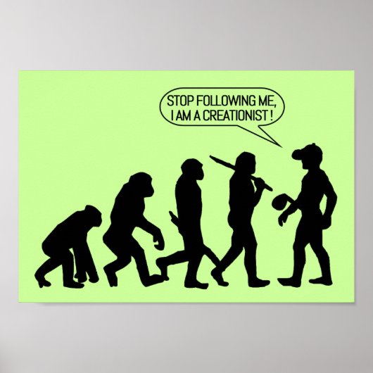 Stop met mij te volgen, ik ben een Creationist! Poster (Voorkant)