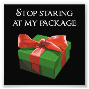 Stop met mijn kerstcadeaupresentatie te bekijken foto afdruk