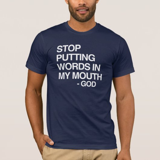 STOP MET MIJN WOORDEN OM T-SHIRT (Voorkant)