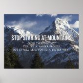 Stop met naar de bergen te staren - klimmen ze poster (Voorkant)