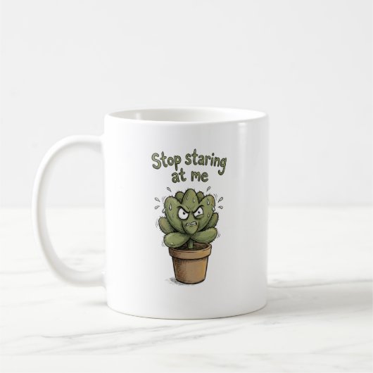 Stop met naar me staren – Grappige Succulenten Mok (Links)