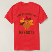 Stop met naar mijn borsten te staren Classic TShir T-shirt (Design voorkant)