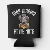 Stop met naar mijn noppen te staren - grappig vier blikjeskoeler (Achterkant)