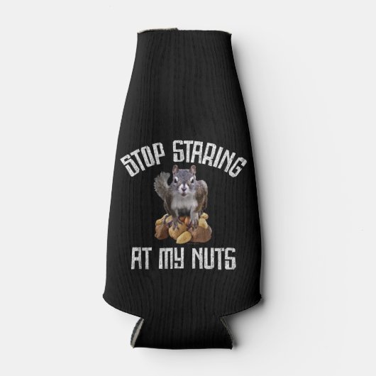 Stop met naar mijn noppen te staren - grappig vier flesjeskoeler (Voorkant)