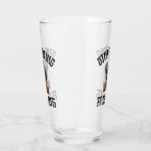 Stop met naar mijn noppen te staren - grappig vier glas (Links)