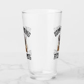 Stop met naar mijn noppen te staren - grappig vier glas (Rechts)