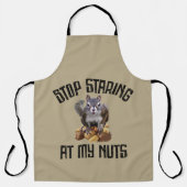Stop met naar mijn noppen te staren - grappig vier schort (Voorkant)