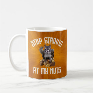 Stop met naar mijn noppen te staren - grappige ijs koffiemok