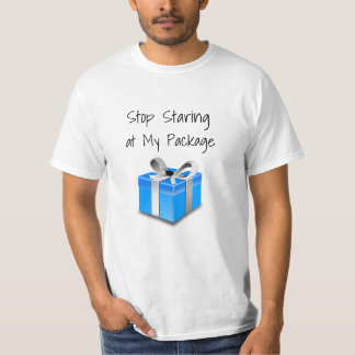 Stop met naar mijn pakket te staren t-shirt