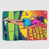 Stop met naar mijn putt te kijken Golfhanddoek (Horizontaal)