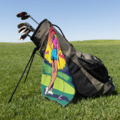 Stop met naar mijn putt te kijken Golfhanddoek (Groen)