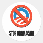 Stop met Obamacare Ronde Sticker (Voorkant)