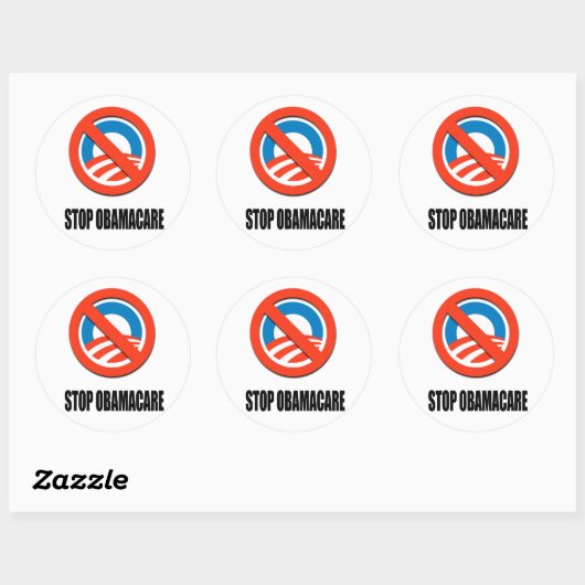 Stop met Obamacare Ronde Sticker (Vel)