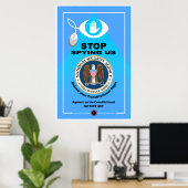 Stop met ons te bespioneren poster (Thuiskantoor)