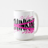 Stop met overdenken en begin te leven koffiemok (Voorkant rechts)