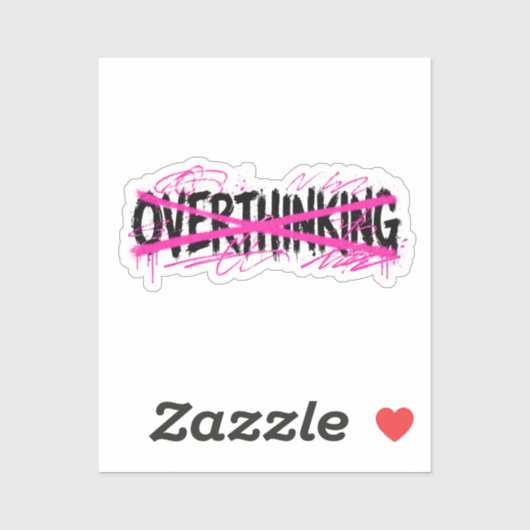 Stop met overdenken en begin te leven sticker (Vel)