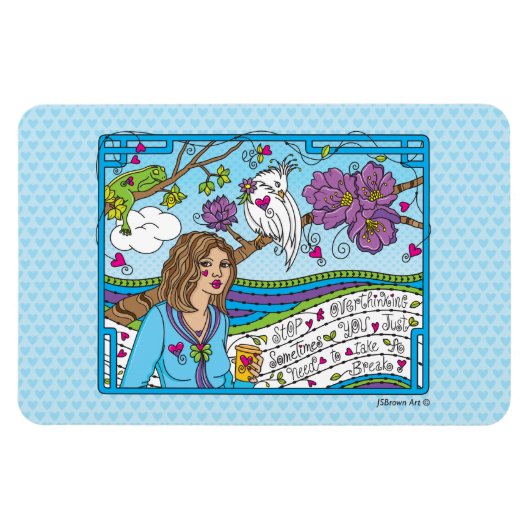 Stop met overdenken_Flexibele magneet 15 x 10 cm (Horizontaal)