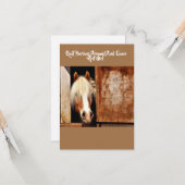 Stop met paardrijden rond het Wenskaart Kaart (Voorkant / Achterkant in situ)