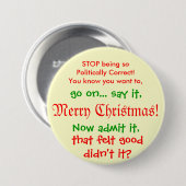 Stop met PC voor Kerstmis!! Ronde Button 7,6 Cm (Voorkant /achterkant)