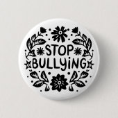 Stop met pesten anti pestkop ronde button 5,7 cm (Voorkant)