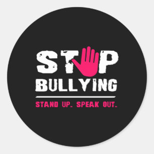 Stop met pesten anti pestkop ronde sticker