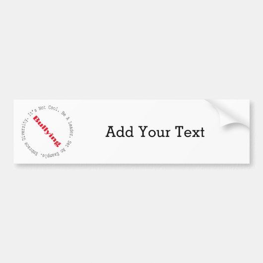 Stop met pesten door Shirley Taylor Bumpersticker (Voorkant)